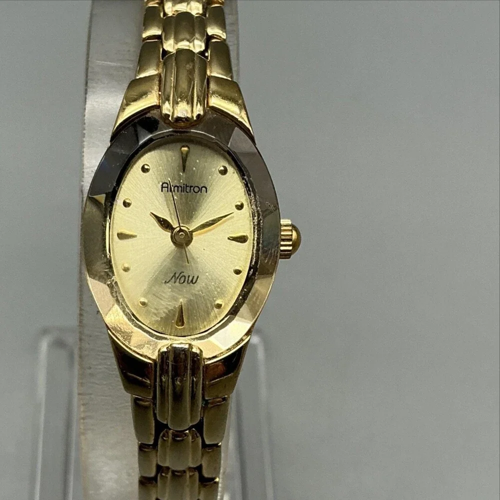 Armitron Now Womens Watch 17mm Faceted Crystal Gold Tone Bracelet New Battery 7
